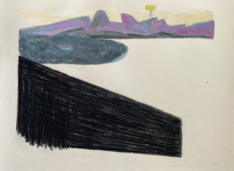 ED HANSSEN - 60X80 - UNTITLED - CHARC ACR ON CARDB - 2025