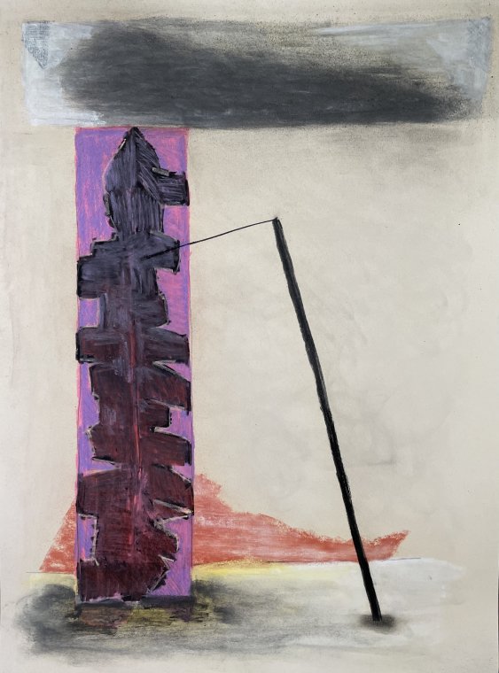 ED HANSSEN - 80X60 - UNTITLED - CHARC ACR ON CARDB - 2025