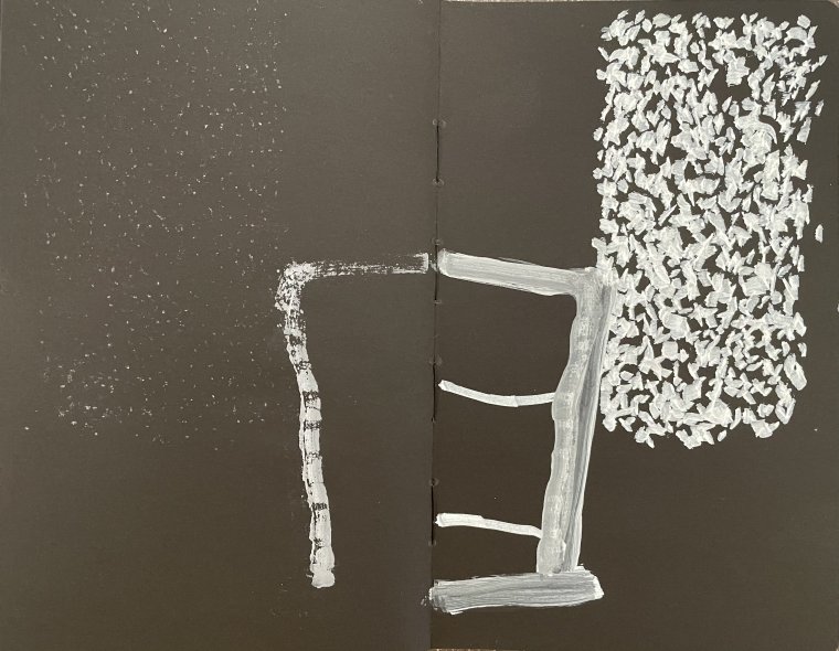ED HANSSEN - DRAWING ON BLACK PAPER - CHALKMARKER - 2025 (10)