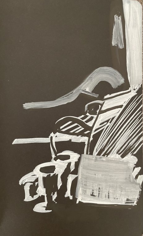 ED HANSSEN - DRAWING ON BLACK PAPER - CHALKMARKER - 2025 (2)
