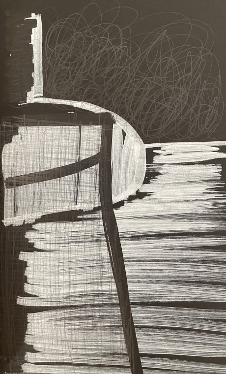 ED HANSSEN - DRAWING ON BLACK PAPER - CHALKMARKER - 2025 (5)