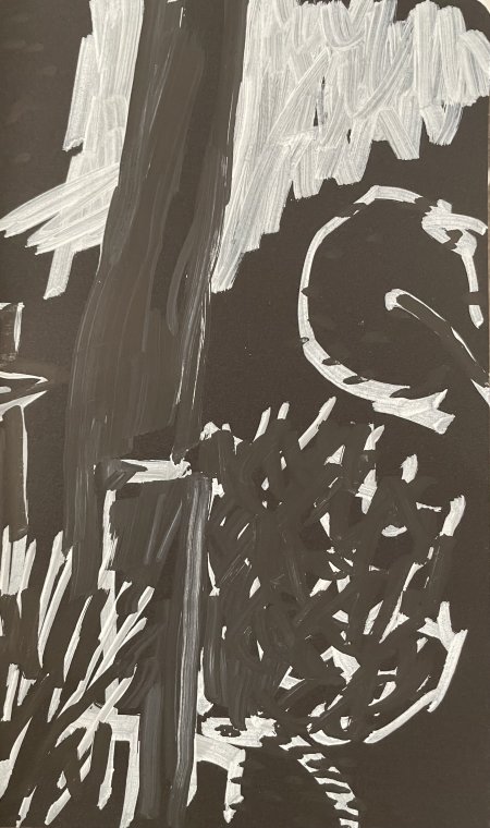 ED HANSSEN - DRAWING ON BLACK PAPER - CHALKMARKER - 2025 (7)