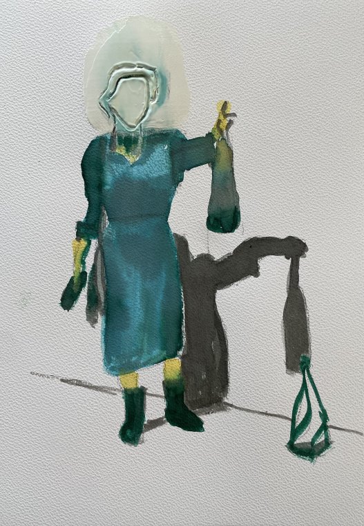Ed Hanssen - Carmen - potlood-gesso-aquarel op 300grs A4-papier