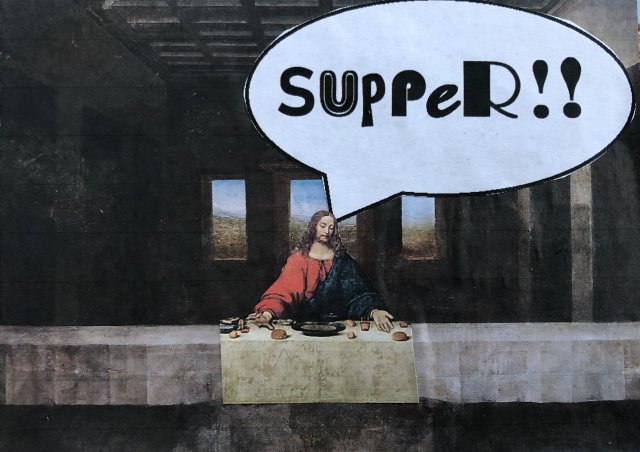 Strange last supper when all your compagnons have died from covid-19 - Ed Hanssen - collage - 2020
